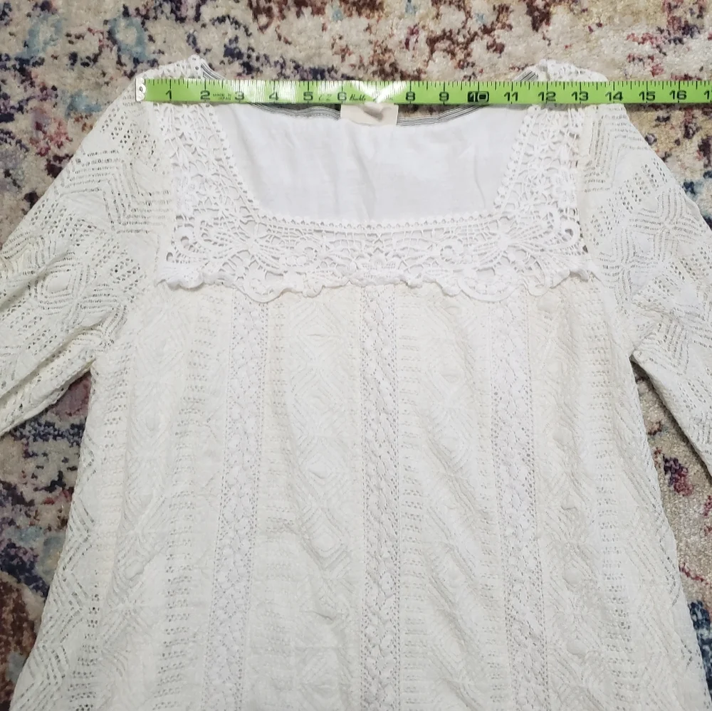 Anthropologie Meadow Rue Crochet Stretch Lace Blouse Top Size Medium